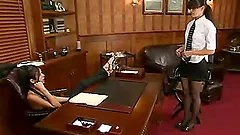 Sexy and hungry boss will fuck her petite secretary