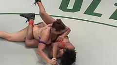 Two divine and strong bitches are wrestling so hard