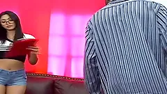 Stunning Mika Tan rides big black cock and gets titty fucked