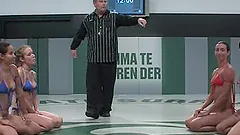 Two charming and kinky chicks get on the pitch to fight