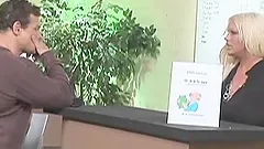 Transsexual Holly Sweet gets butt fucked in an office