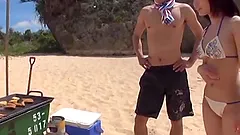 Misuzu Kawana gets fucked by two horny men in public