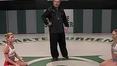 Sexy Savannah West gets toyed rough by Ariel X in a ring