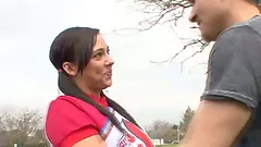 Hot poses with a divine cheerleader babe Ivy Winters