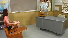 Slim girl gets tied up and toyed by her female teacher