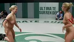 Three smoking hot and sexy blonds are in a wild threesome fight