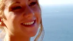 Cute blonde girl gets her shaved pussy fucked in close-up video