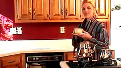 Smoking hot blond babe is getting naked for a solo