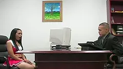 Chubby cheerleader Lydia Love gives a hot handjob at a casting