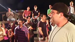 Sexy party outdoors at night on the beach