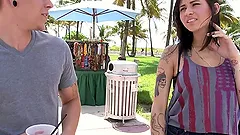 Tattooed Alykat Lauren gets fucked nice and deep in a car