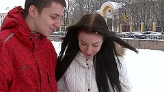 Slim brunette chick enjoys some naughty banging with her BF