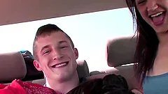 Pleasurable college babes lick pussies and suck big cocks