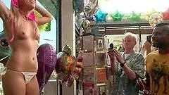 Lorelei Lee gets her holes fisted and fucked in public disgrace vid