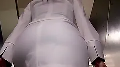 Japanese office slut shows her ass for the cam and enjoys herself