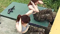 Japanese army girl gets seized and then fucked hard