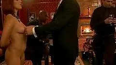 Two skinny chicks get humiliated in a group BDSM scene