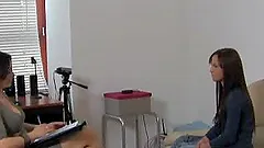 Two brunette girls finger and toy their wet pussies