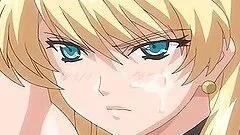 Chesty blonde hentai cutie getting tits and cunt rubbed