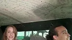 Shy amateur girl talked into hardcore sex in the bus