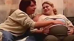 Pregnant blonde in glasses gets fondled and fucked in homemade clip