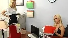Lesbian office sex gets a little rough and naughty