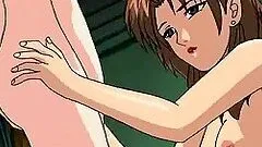 Hentai lesbians sharing a dildo