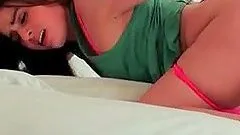 Teen beauty filling her pink cunt with hard dick in POV