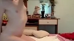 Tight teen  playing on webcam
