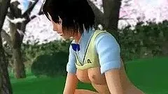Girl animated gets laid in the park
