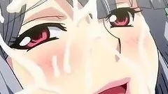 Busty anime girl gets jizzload