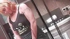 Blonde hot mature fucking her twat with vibrator