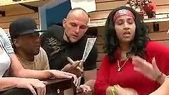 Good looking girls picked up for paid sex in a store