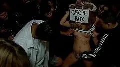 Brunette hottie sucks and rides dicks in public