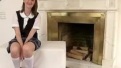 Cute babe in school uniform gets tied up an gangbanged