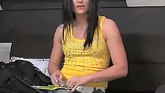 Surprise creampie for a super sexy and hot brunette