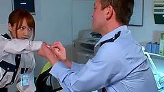 Beautiful Japanese policewoman gets fucked by her colleague