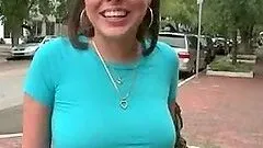 Teenage stunner flashing her hot boobs and ass outdoor