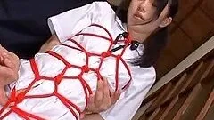 Tied up Japanese girl with slim body gets pounded