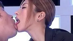 Gorgeous Japanese babe rides a dick and gets a facial