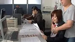 Sexy Japanese office girl loves your cum on her face