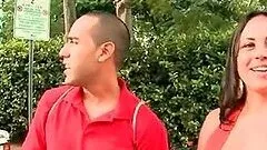 Sex bus hardcore action with busty amateur brunette