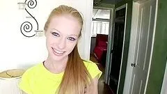 Naughty blond teen Avril Hall loves the taste of her man