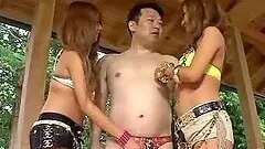 Fat ass mature dude is fucking two amazing angels