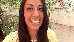 POV teenage doll strips naked and tugs massive cock