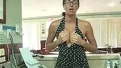 Teen couple playing sex games for cash in a restaurant