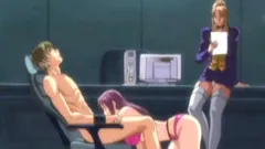 Chained hentai guy gets sucked stiff dick