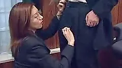 Kinky Japanese office chick gets fucked and covered with cum