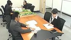 Japanese secretary gets naughty with her boss in an office