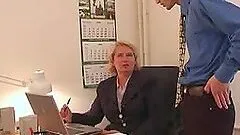 Fat mature blonde gets fucked by younger colleague